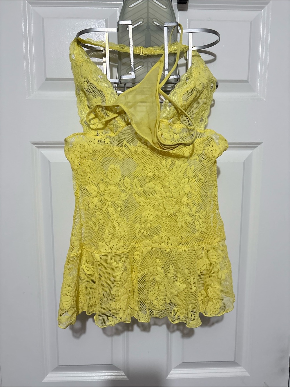 Victoria's Secret Yellow Lace Peplum Camisole